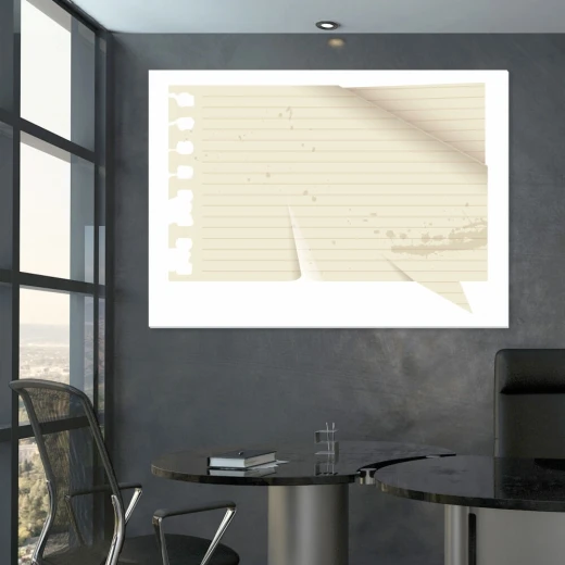 Magnetic whiteboard with paper speech bubble 147 - Graphic design featuring a speech bubble with lines and splashes.