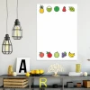 Magnetic dry-erase kitchen board with vegetable and fruit design. Features illustrations of fruits at the top.