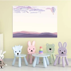 Dry erase magnetic board for kids with balloon design, perfect for bright children\'s room decor.