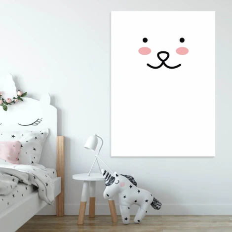 Magnetic dry-erase board for kids with smiley face design, perfect for brightening up a child\'s room.