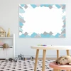 Dry-erase magnetic board for kids, cloud design - perfect for brightening up a children\'s room.