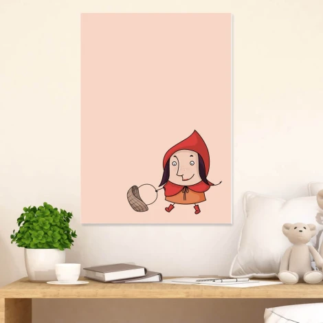 Dry-erase magnetic board for kids, Little Red Riding Hood design featuring a girl in a red cape.