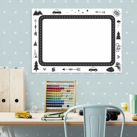 Dry-erase magnetic board for kids, road design 486 - Ideal for bright children\'s room decor.