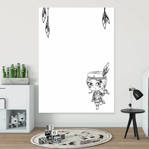 Magnetic dry-erase board for girls, perfect for a child\'s room with light-colored walls.