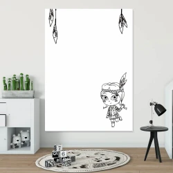 Magnetic dry-erase board for girls, perfect for a child\'s room with light-colored walls.