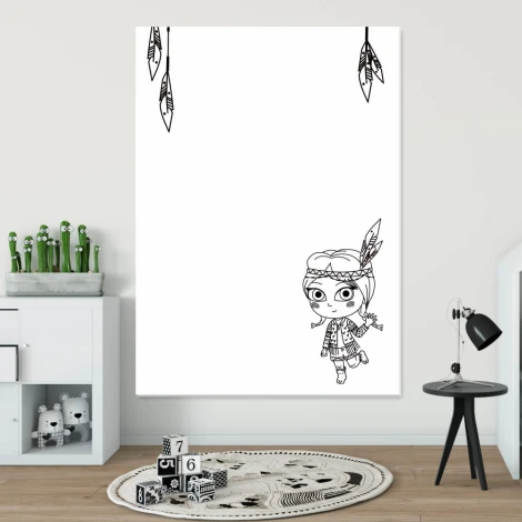 Magnetic dry-erase board for girls, perfect for a child\'s room with light-colored walls.