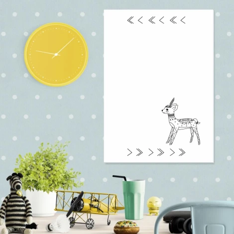 Dry-erase magnetic board for kids featuring a deer design, perfect for bright children\'s room decor.