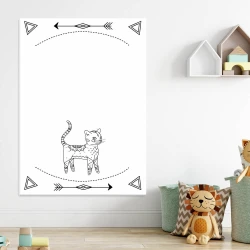 Magnetic dry-erase board for kids featuring a cat design, perfect for brightening up a child\'s room.