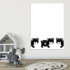 Dry-erase magnetic board for kids featuring three smiling black bears on a white background.