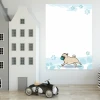 Dry-erase magnetic board for kids featuring a running pug on a white background.