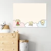 Dry-erase magnetic board for kids featuring dog designs on a light-colored background.