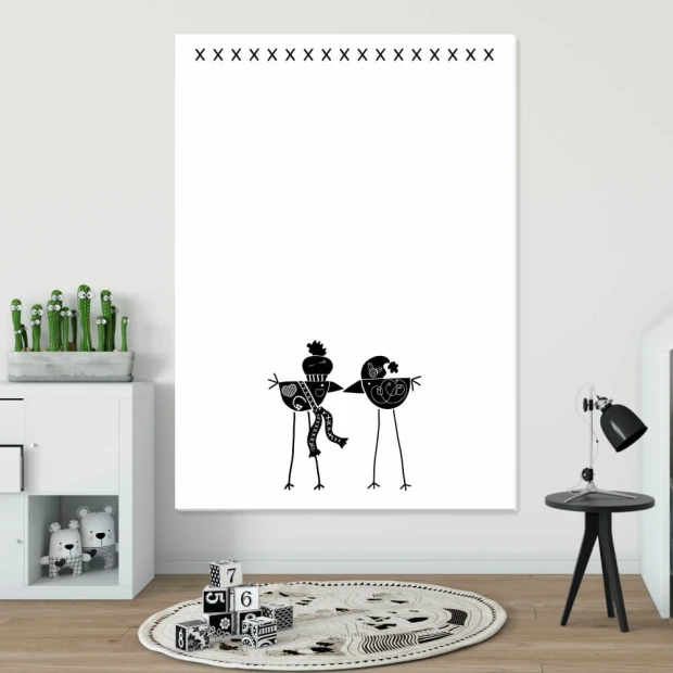 Magnetic dry-erase board for kids with birds design, perfect for bright children\'s room decor and furniture.
