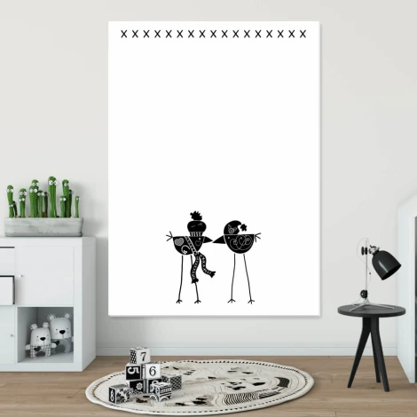 Magnetic dry-erase board for kids with birds design, perfect for bright children\'s room decor and furniture.