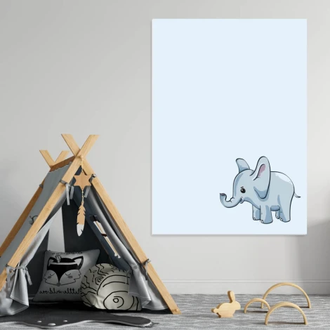 Magnetic dry-erase board for kids, elephant design, perfect for brightening up a children\'s room.