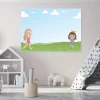 Dry-erase magnetic board for kids featuring cheerful girls - perfect for a bright children\'s room decor.