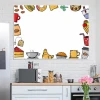 Magnetic dry-erase board for kitchen with food and drinks design. Features various food illustrations.