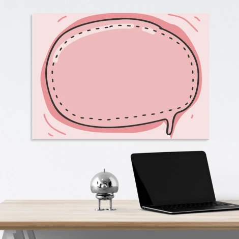 Dry-erase magnetic board 450 - Graphic design. Pink cloud with a black border and lines.