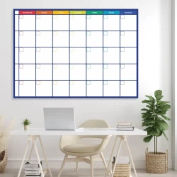 Weekly planner magnetic whiteboard 273 - Office setup with light-colored walls and minimalist furniture.