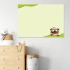 Magnetic dry-erase board for kids, featuring a dog design with green waves at the top.