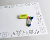Dry-erase magnetic board for kids featuring animal graphics on a white background.