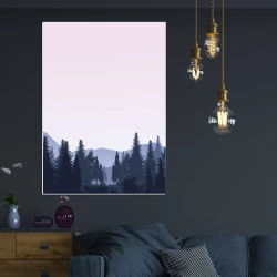 Magnetic whiteboard mountains 547 - Living room arrangement with dark walls and muted furniture colors.