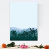 Magnetic dry-erase board landscape 546 - Graphic design featuring mountains and trees in shades of green.
