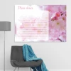 Dry-erase magnetic board with a daily planner design featuring cherry blossoms on a pink floral background.