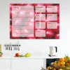 Weekly planner dry-erase board with cherry design, featuring empty spaces on a red cherry background.
