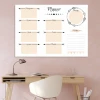 Magnetic whiteboard weekly planner 406 - Office setup with light-colored walls and minimalist furniture.