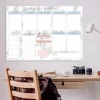 Magnetic dry-erase weekly planner 413 - Office setup with light-colored walls and wooden furniture.