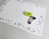 Dry-erase board for kids featuring animals - Graphic design with a border of animal and plant drawings.