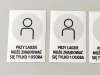 Sticker: Only 1 person allowed at the counter - Graphic design featuring a silhouette on a white background.