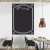 Chalkboard menu 003 - Restaurant decor with light-colored walls and wooden furniture.