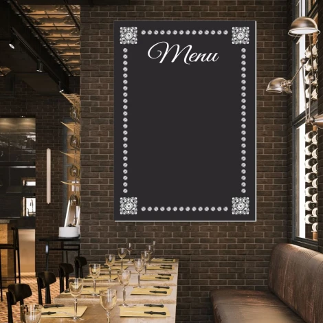 Chalkboard menu 007 - Ideal for restaurant decor with dark walls and wooden furniture.