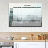 Magnetic dry-erase meal planner board 480 - Kitchen decor with light-colored walls and wooden furniture.
