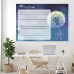 Dry-erase magnetic board daily planner Dmuchawiec 356 - Office arrangement with light-colored walls, minimalist style.
