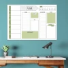 Magnetic dry-erase board planner 412 - Office setup with light walls, wooden desk, and desk lamp.