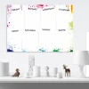 Magnetic dry-erase weekly planner 417 - Graphic design with colorful splashes, days of the week, and space for notes.