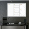 Magnetic dry-erase board Weekly planner 427 - Office setup with gray walls and modern furniture.