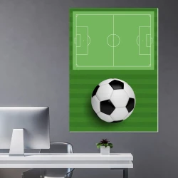 Football tactical board 391 for coaches - dry-erase design. Green surface with field drawing and ball.