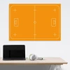 Tactical dry-erase board for unihockey 184 - Orange background with white field diagram.