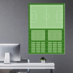 Magnetic dry-erase soccer coach\'s tactical board 392 - Green design with field layouts.