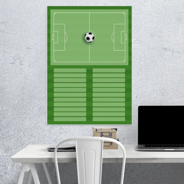 Tactical football coach whiteboard 394 - Dry-erase design featuring a football field graphic.