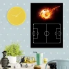 Magnetic dry-erase coaching board for soccer, ideal for a child\'s room with light-colored walls.
