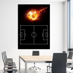 Tactical football coach board 397, dry-erase - Office setup with bright walls, table, and chairs.