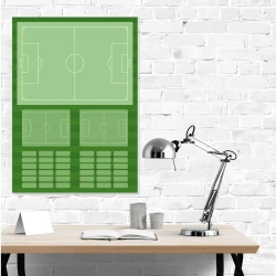 Dry-erase tactical board for soccer coaches 392 - Graphic design featuring a soccer field layout.