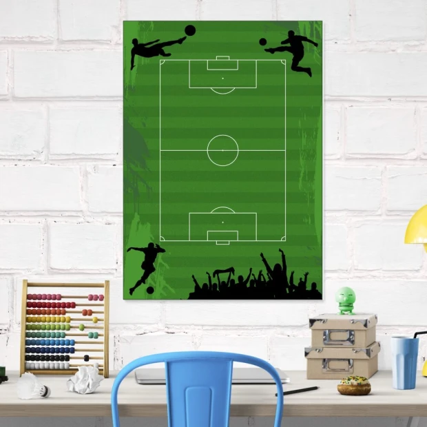 Magnetic football coaching board for modern offices, perfect for strategy planning.