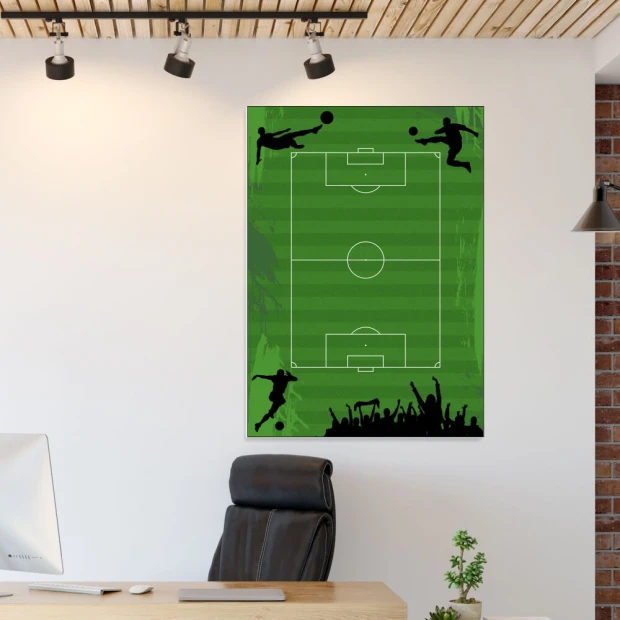 Tactical football board 395 dry-erase - Graphic design featuring a soccer field with player figures.