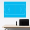 Tactical dry-erase coach\'s board 187 for handball - Graphic design features a court with white lines.