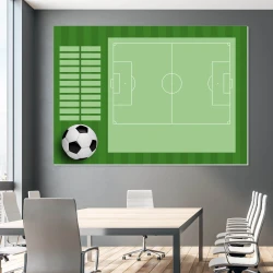 Tactical dry-erase coach\'s board for soccer 390 - Features a graphic of a soccer field with a ball.